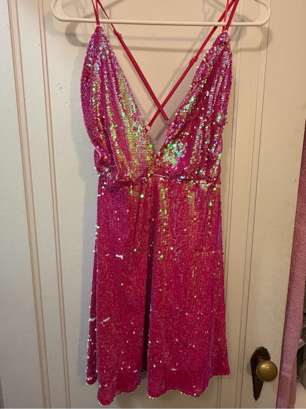 Southern Fried Chics Pink Sequin One-Piece Dress - Sparkle Partywear